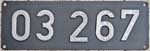 Deutschland (BRD), Lokschild der DB: 03 267, Niet-Aluminium-Rund (NAlR). Ein wunderschner Satz.