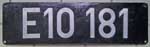 Deutschland (BRD), Lokschild der DB: E10 181, Guss-Aluminium-Gro (GAlG), Frontschild.