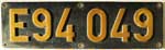 DB, E94 049 Guss-Aluminium-Gro, Gold-eloxiertes Schild mit Gusszeichen und Lebenslauf