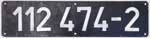 Deutschland (DDR), Lokschild der DRo: 112 474-2, Niet-Aluminium-Gro (NAlG).