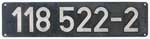 Deutschland (DDR), Lokschild der DRo: 118 522-2, Niet-Aluminium-Gro (NAlG).