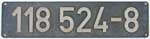 Deutschland (DDR), Lokschild der DRo: 118 524-8, Niet-Aluminium-Gro.