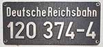 Deutschland (DDR), Lokschild der DRo: 120 374-4, Guss-Aluminium-Rund (GAlR). Ein sehr schner Satz.