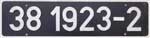 Deutschland (DDR), Lokschild der DRo: 38 1923-2, Niet-Aluminium-Gro (NAlG).