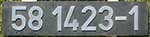 Deutschland (DDR), Lokschild der DRo: 58 1423-1, Niet-Aluminium-Gro (NAlG), mit 58 423 Niet-Aluminium-Spitz (NAlS).