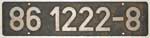 Deutschland (DDR), Lokschild der DRo: 86 1222-8, Niet-Aluminium-Gro (NAlG).