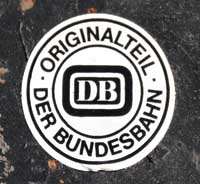 DB, Aufkleber: "Originalteil der Bundesbahn", von 110-301, = 16mm