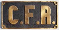 Eigentumsschild C.F.R. (Căile Ferate Romne, staatliche Eisenbahngesellschaft Rumniens.),