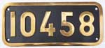 Schweiz (SBB), Lokschild der SBB: 10458, Guss-Messing-Gro, mit Rand (GMsmR). Das Schild ist von der Ae 3/6 II.