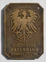 Wappen von Stdtische Hafenbahn Frankfurt(Main),115x135 mm