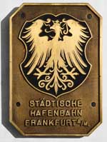  Wappen von Stdtische Hafenbahn Frankfurt(Main),115x135 mm