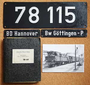 DB, 78 115 Niet-Aluminium-Rund, ein schner Satz mit Betriebsbuch