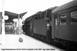 Zugschlusslaternen mit 01-0520 in Saalfeld, 13.05.1981, Slg. Heiko Mller