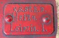 Zugschlussscheibe Kniglich-Schsische-Staatseisenbahn, Detail: Heizhaus Leipzig I.