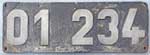 Deutschland (DRG), Lokschild der DRG: 01 234, Niet-Aluminium-DRG (NAlD). Ein sehr sch�nes Schild mit Reparationsspuren. Das einzige Lokschild mit laufender Nummer. Am 17.09.1938 wurde die Lokomotive im RAW Meiningen aus 02 003 (Henschel Fabr.-Nr. 20462; s.d.) zur 01 234 umgebaut.
