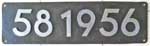 Deutschland (DDR), Lokschild der DRo: 58 1956, Niet-Aluminium-Spitz (NAlS). Schild mit "Schneemann-Acht". Ein schner Satz.
